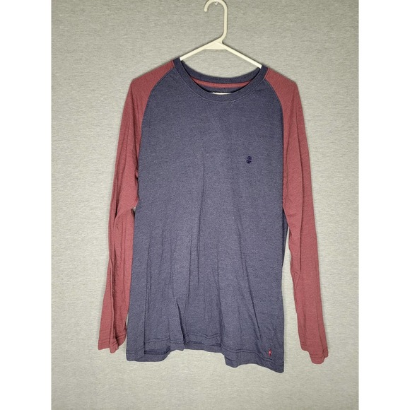Men's IZOD Marron Blue Long Sleeve Shirt LARGE - Picture 1 of 6